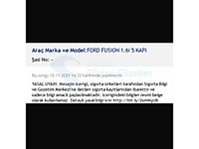 SATILIK FORD FUSİON DEĞİŞENSİZ Ford Fusion 1.6